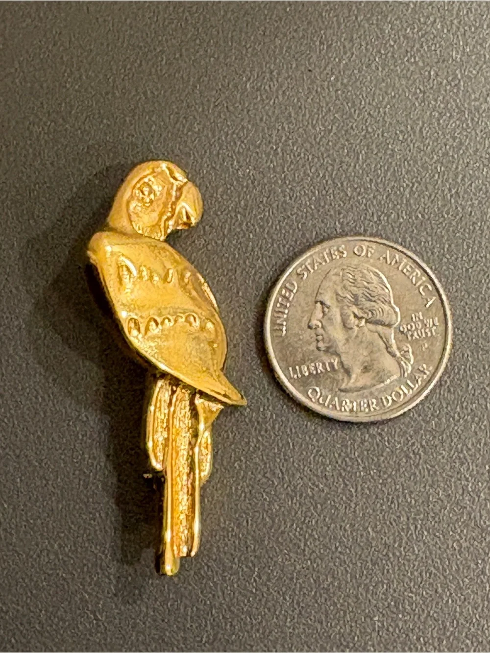 KJL Parrot Pin Brooch Signed Gold Tone Macaw Bird Kenneth J Lane HTF